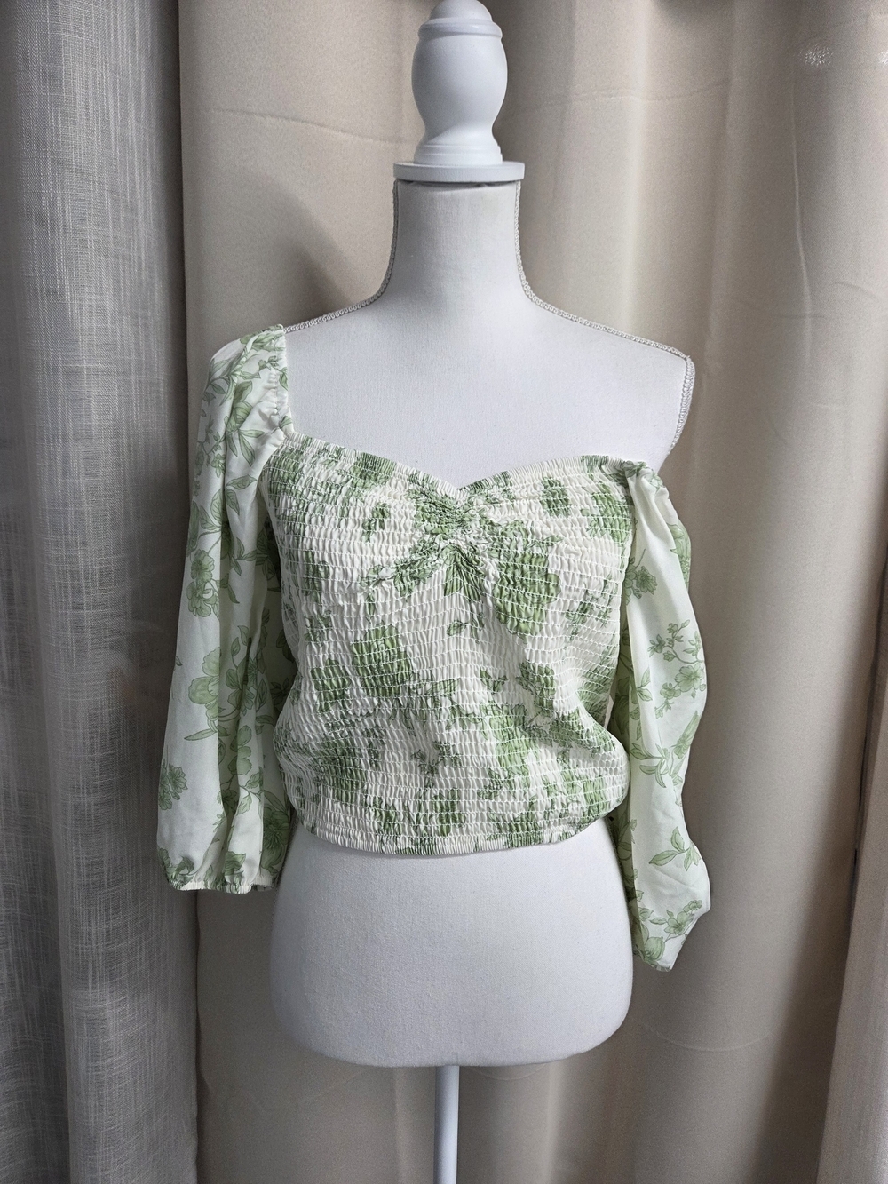 Pie In The Sky Smocked Floral Blouse Cottagecore Fairycore Dollette Size XL